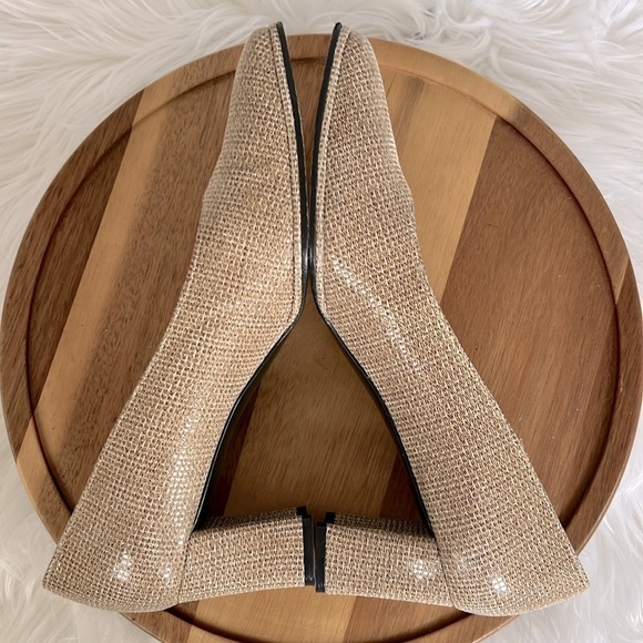 Stuart Weitzman Beige Brown Snake 2.5" Heel Square Toe Pump Size 8.5AA Narrow - Picture 3 of 10